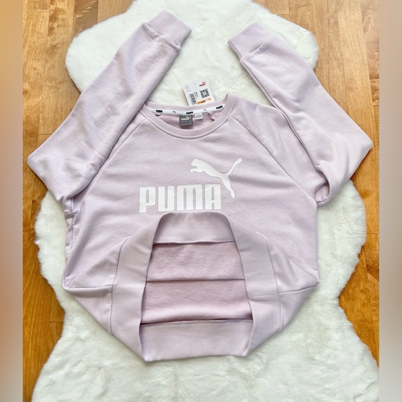 New with tag PUMA #1 Crew Neck logo sweatshirt lavender fog with white logo SZ S - Picture 2 of 4